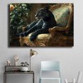 thumbnail image 5 of Mudket Framed Panther on Vintage Chair Canvas Wall Art, Luxury Leopard Print Wall Decor for Living Room Office, Trendy Animal Wall Art, Ready to Hang - 12"L x 8"W, 5 of 10