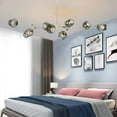 thumbnail image 5 of FINE MAKER 8-Lights Molecular Chandelier Smoke Grey Bubble Glass Pendant Ceiling Fixtures, 5 of 9