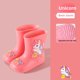 thumbnail image 1 of Botas de lluvia para niños, zapatos de agua antideslizantes cálidos con dibujos animados, botines de bebé de media pantorrilla extraíbles con forro polar para niños y niñas, zapatos de goma para niño, 1 of 5