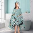 thumbnail image 6 of Dogs with Wine and Glasses Hooded Bath Towel，60"x35" for Ages 3 To 12 Kids, Quick Dry Lightweight Soft Microfiber Hood Beach Towel Cover Up for Kids, 6 of 7