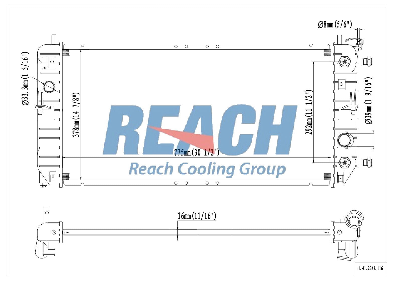 REACH Radiator 41-2347 for 05-00 Buick LeSabre; 05-00 Pontiac Bonneville