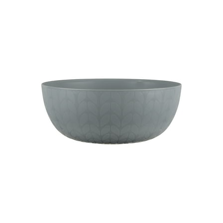 Mainstays - Light Grey Round Plastic Cereal Bowl, Interwoven Braided Etched, 38-Ounce