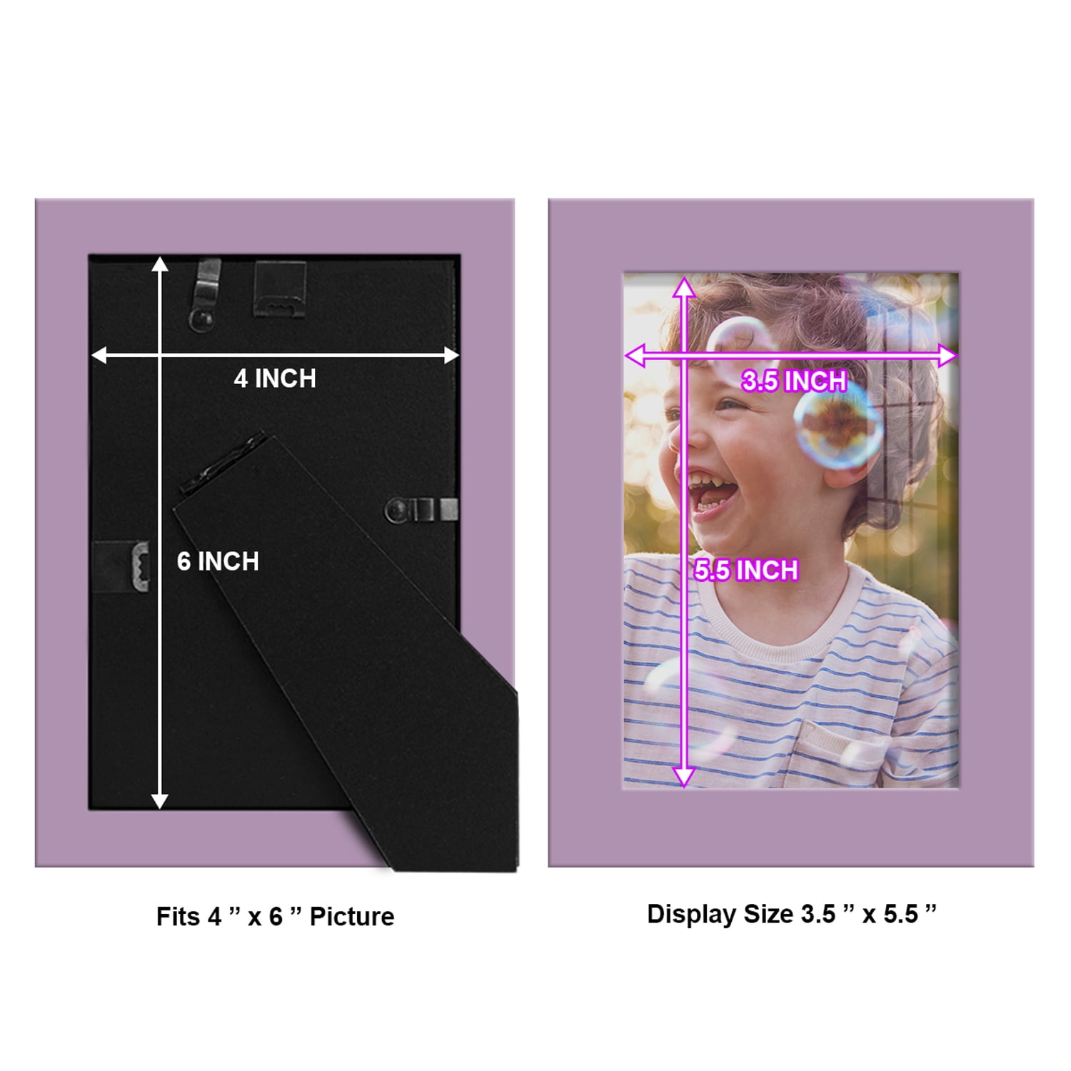 Modern 4 in. x 6 in. Violet Picture Frame (Set of 2)