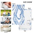 thumbnail image 3 of Waves Blue White Line Hand Towel Bath Towels Face Towels Cotton Absorbent for Home Hotel Spa Swimming Yoga Sports Decorative Towel Set of 2, 3 of 8