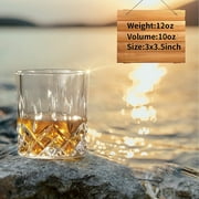 KITNATS Crystal Whiskey Glasses (4pcs)，10 Oz Liquor Rocks Glasses，Classic Rocks Glasses with Gift Box，Premium Old Fashioned Glass Tumbler for Rum, Cognac, Scotch, Bourbon,Cocktails