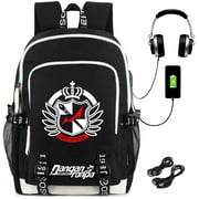 Roffatide Anime Danganronpa Printed Backpack with USB Charging Port & Headphone Port