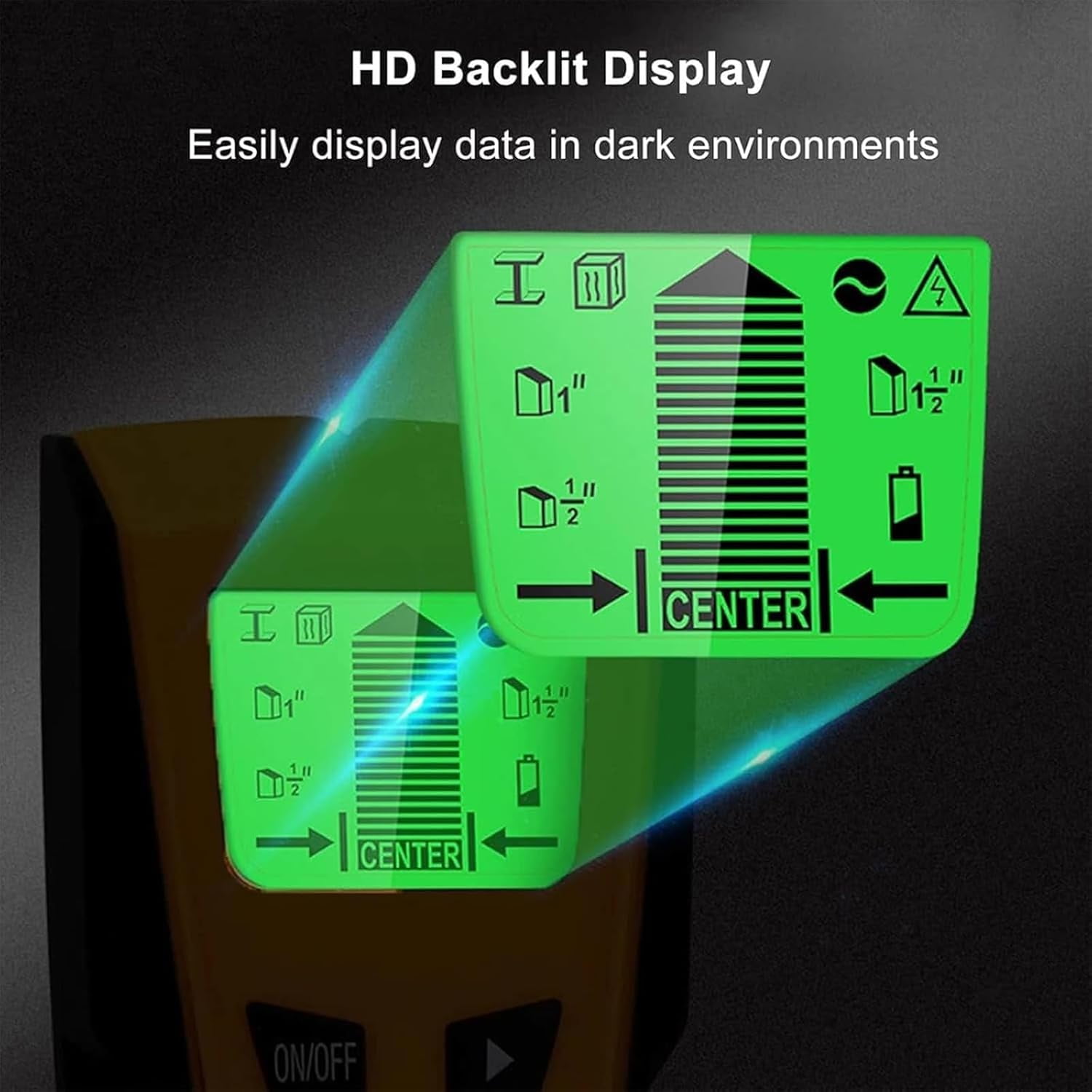 Wall Detector Metal, Multi-Functional LCD Digital Wall Detector, Stud Finder Wall Scanner with Alarm Function, Up to 3” (76mm), for The Center and Edge of Wood AC Cable Metal Studs Joist Pipe