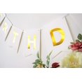 thumbnail image 3 of Pancarta De Feliz Cumpleaños, Banderines Dorados Blancos Brillantes, Suministros De Fiesta Para Decoraciones De Fiesta De Cumpleaños, 13 Piezas, 3 of 5