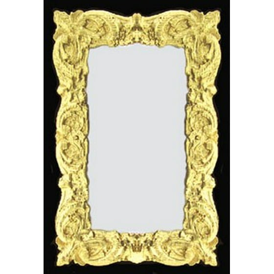Dollhouse Rectangular Gold Ornate Mirror