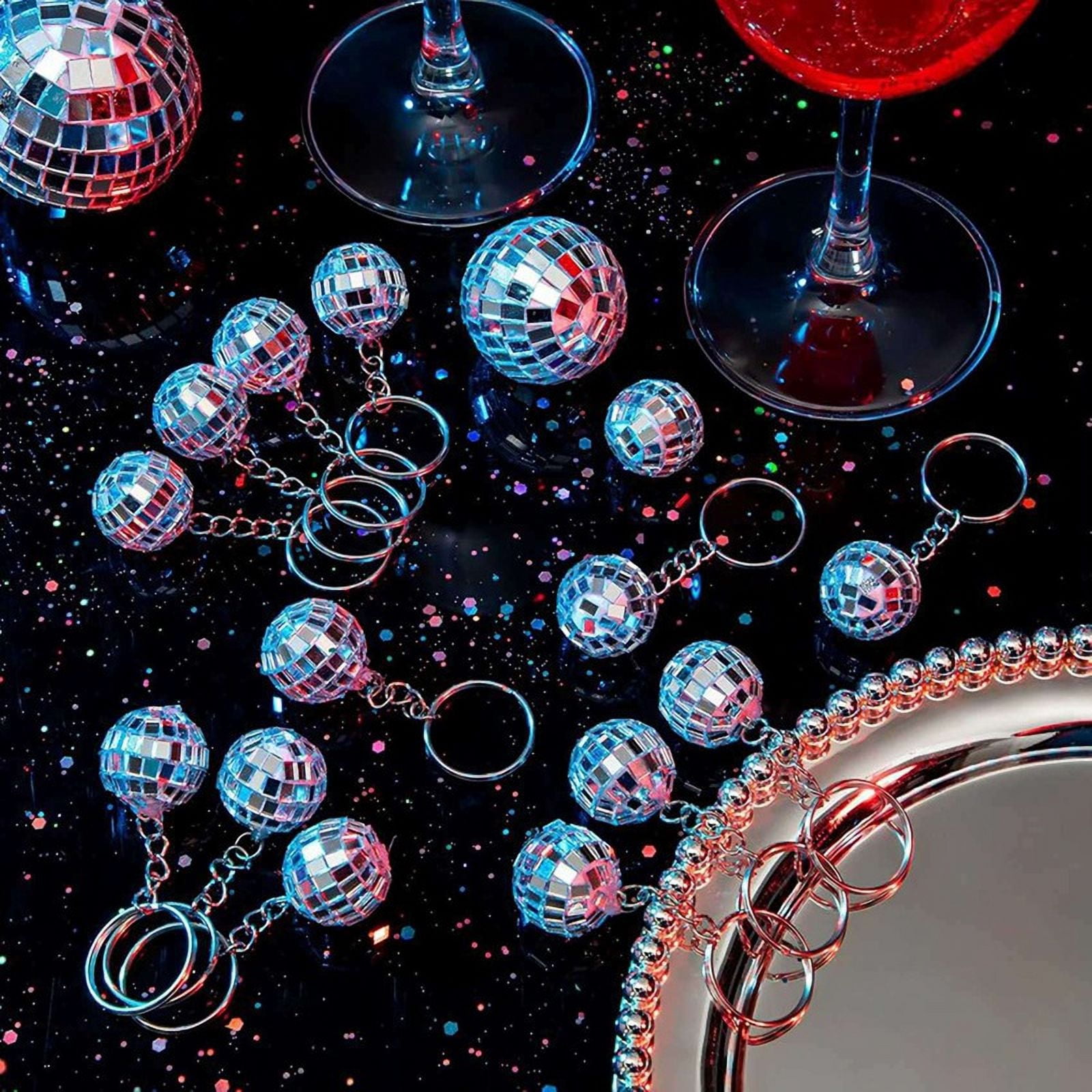 150Pcs Mini Disco Ball Keychain, Mirror Disco Ball Bulk Keyring Party Favors for 70s 80s Disco Party Supplies
