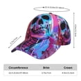 thumbnail image 2 of Honeii Neon Skull With Milkshake Print Hat, Women's Baseball Hat Unisex Fit, Baseball Cap,Adjustable One Size, 2 of 6