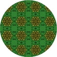 thumbnail image 1 of Ahgly Tapis Rond Lavable en Machine Intérieur Transitionnel Vert Lime Foncé, 3 Pieds Rond, 1 of 7