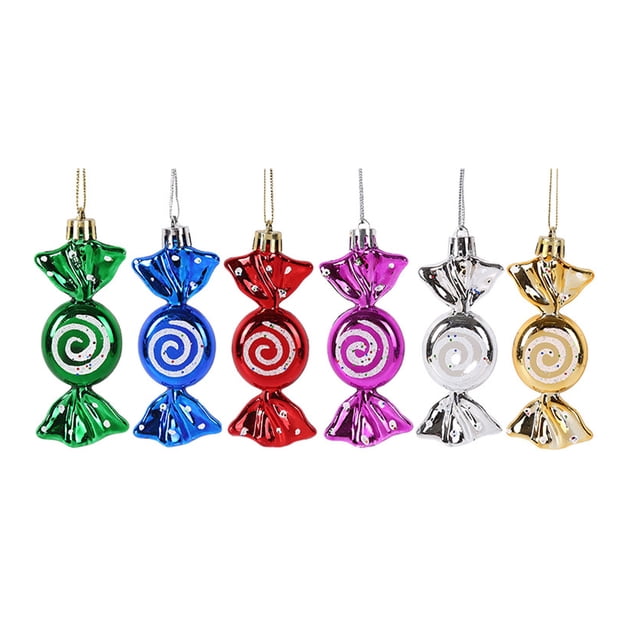 Moyic Adornos colgantes duraderos para árbol de Navidad, decoración navideña, adornos de dulces de Año Nuevo y viene en caja Kits de decoración para fiestas color