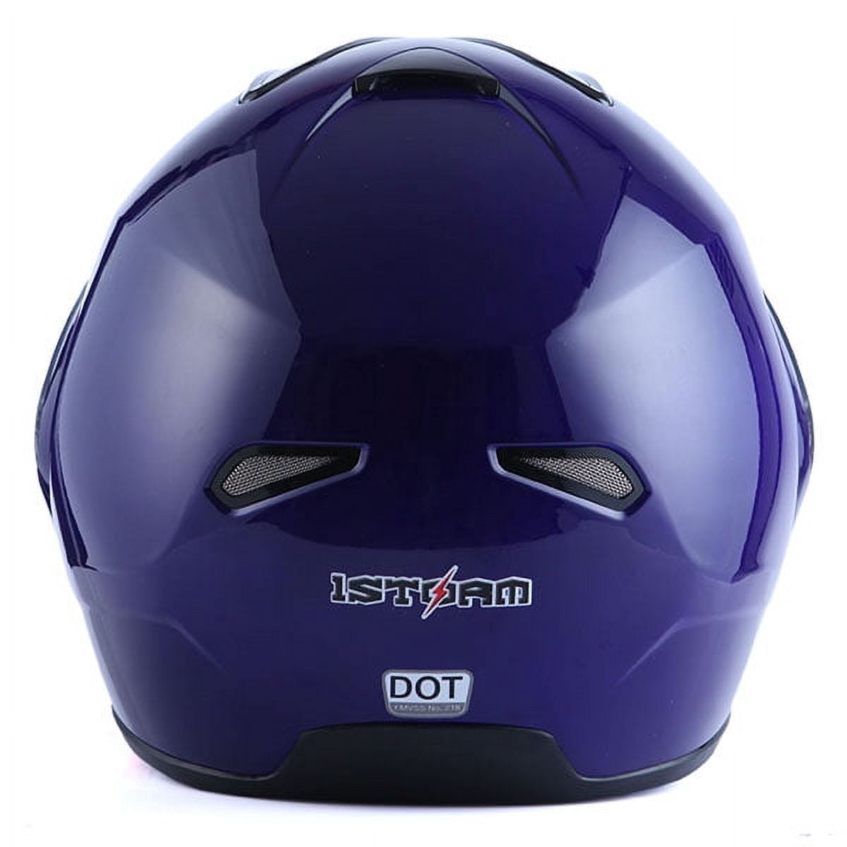 1Storm Motorcycle Street Bike Modular/Flip up Dual Visor/Sun Shield Full Face Helmet HG339 Glossy Blue