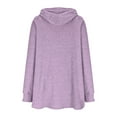 thumbnail image 4 of Timegard Oversized Hoodies for Women Fall Ribbed V Neck Button Long Sleeve Pullover Loose Comfy Tops, 4 of 6