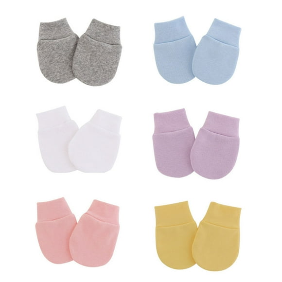 6 Pairs Newborn mittens Baby Toddler Gloves Scratch free mittens for babies 0-6 months for boys and girls