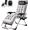 Gray, variant on Blazezo Zero Gravity Chair, Folding Reclining Patio Chair, Portable Tanning Chaise with Headrest & Side Tray, 440lbs Capacity for Outdoor Lawn Pool Beach