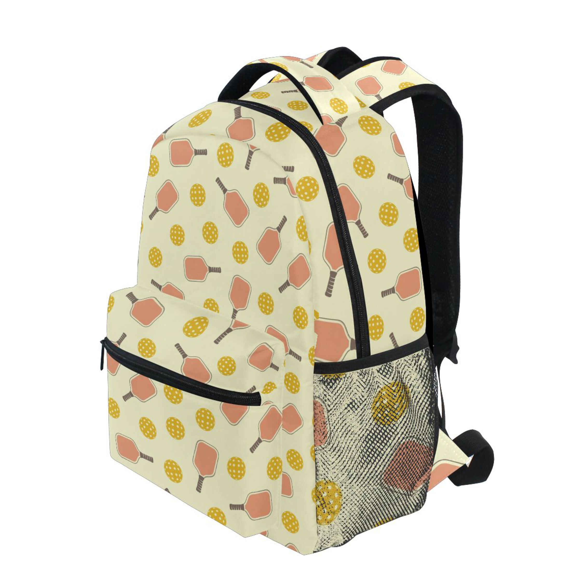 ALAZA Stylish Backpack Yellow Pickleball Balls Elementary Bookbag Personalized Laptop School Bags Travel Daypack