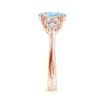 thumbnail image 3 of Angara Natural 1.5 Ct. Aquamarine with Diamond Classic Ring in 14K Rose Gold for Women (Ring Size: 3.5), 3 of 10