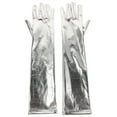 thumbnail image 3 of SWETRACE Style Shiny Wet Look Gloves Silver 1 Pair 17.29X3.34X0.12in, 3 of 7