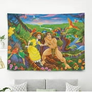 Tarzan Gift Wall Hanging Backdrop for Room Bedroom Girls Fans Background Banner Party Birthday Supplies Decor Hello Kitty