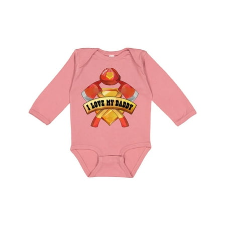 

Inktastic I Love My Daddy- Firefighter Axes Badge Helmet Gift Baby Boy or Baby Girl Long Sleeve Bodysuit