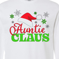 thumbnail image 4 of Inktastic Auntie Claus with Christmas Santa Hat and Snowflakes Long Sleeve T-Shirt, 4 of 5