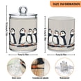 thumbnail image 5 of Yayeee 2 Pack Qtip Holder Bathroom Cotton Swab Canister with Lid Clear Dispenser Set, Cute Puffin, 5 of 6