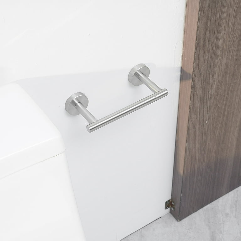 Style Selections Brushed Nickel Wall Mount Single Post Toilet Paper Holder  in the Toilet Paper Holders department at