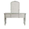 thumbnail image 4 of Poundex Wood Vanity Set with Stool and Mirror in Antique White, 4 of 7