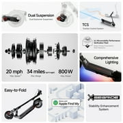 Segway E3 Pro Electric Scooter, 20 mph Max Speed, 34 Miles Max Range, Teens and Adults, Black
