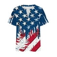 thumbnail image 4 of GERsome Plus Size American Flag Patriotic T-Shirt for Women 4th of July Graphic Tee Shirts USA Flag Short Sleeve Tops L-5XL, 4 of 5