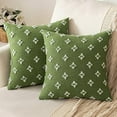thumbnail image 2 of 2PCS Christmas Decorative Throw Pillow Covers Rhombic Jacquard Pillowcase Cushion Case Square for Couch Sofa Bed Living Room Bedroom, 18x18 Inch,, 2 of 8