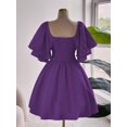 thumbnail image 2 of Plus Size Elegant Solid Color Waist Cinched Dress, Summer, 2 of 10