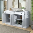 thumbnail image 4 of MEETFAV Kitchen Sideboard Storage Buffet Cabinet with 2 Drawers & 4 Doors Adjustable Shelves for Dining Room, Living Room, White, 4 of 6