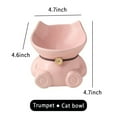 thumbnail image 3 of Feelers Ceramic Cat Bowl, Tilted Elevated Pet Food Bowl,Raised Cat Food Bowl for Flat Cats & Small Dog, Pink,S, 3 of 5