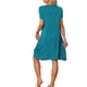 thumbnail image 3 of INSPIRE CHIC Camisón de Noche para Mujeres, Ropa de Dormir, Vestido de Lounge, Noche de Cuello en V, Manga Corta, Bata XL Color Azul Pavo Real, 3 of 6