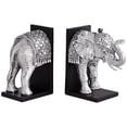 thumbnail image 6 of Dahlia Studios Hand Painted Silver Elephant Book-Ends 9 1/4" High, 6 of 7