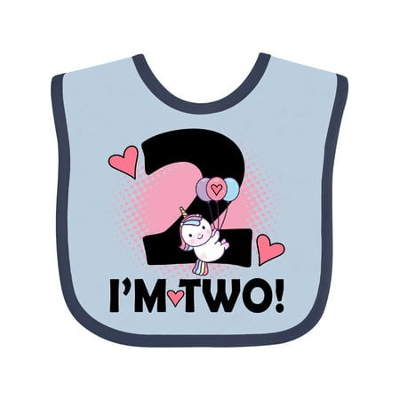 

Inktastic 2nd Birthday 2 Year Old Girl Unicorn Gift Baby Girl Bib