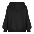 thumbnail image 5 of HOMOY Womens Oversized Hoodies Fleece Lined Pullover Sweater Long Sleeve Plain Hoodie Hooded Sweatshirt Comfortable Autumn Winter Warm Hoodies Teen Girls Fashion Black M, 5 of 7