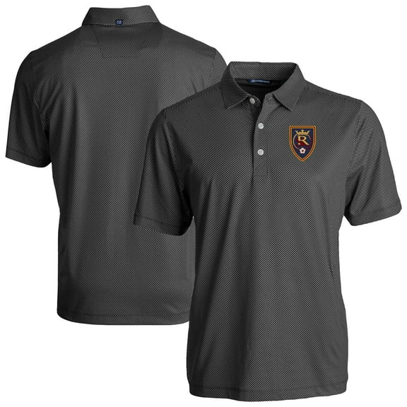 Men's-Cutter & Buck  Black Real Salt Lake Big & Tall Pike Eco Symmetry Print Stretch Recycled Polo