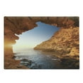thumbnail image 1 of Beach Cutting Board, Sunset in Pacific Paradise Ocean Cave with Morning Horizon Stone Calm Seacoast Art, Decorative Tempered Glass Cutting and Serving Board, Large Size, Cream Blue, by Ambesonne, 1 of 1
