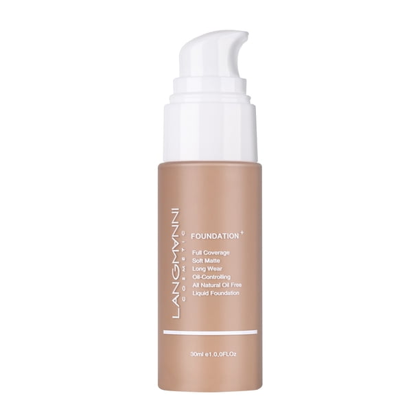 Base de maquillaje líquida Langmanni/Longmani Press, mascarilla de aceite mate, base de maquillaje líquida europea y maquillaje, 30 ml