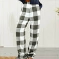 thumbnail image 5 of Yteetum Flannel Pajama Pants Women Oversized Elastic Waist Plaid Print Flannel Fuzzy Sleepwear Pj Pants Womens Casual Soft Plus Size Loose Fleece Wide Leg Loungewear Pajamas Pants Fall Winter Clothes, 5 of 6