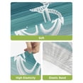thumbnail image 4 of Nautical Anchor Teal Green Bar Stool Covers Set of 2, Coastal Ocean Ombre Striped Stretch Washable Bar Chair Covers with Backs, Removable Pub Counter Height Chair Cover for Kitchen Dining Room Cafe, 4 of 7
