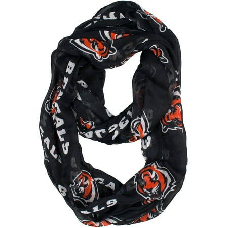 Football Scarf - Little Earth - NFL Sheer Infinity Scarf, Cincinnati Bengals