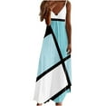 thumbnail image 2 of Lenago Robe Sans Manches Grande Taille pour Femmes Mode à Bretelles Col en V Sans Manches à Rayures Imprimées Ajustée Plage Longue Robe Été Robes de Plage en Liquidation, 2 of 5