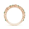 thumbnail image 2 of Angara Natural 0.32 Ct. Emerald with Diamond Non Eternity Wedding Band in 14K Rose Gold for Women (Ring Size: 12), 2 of 11