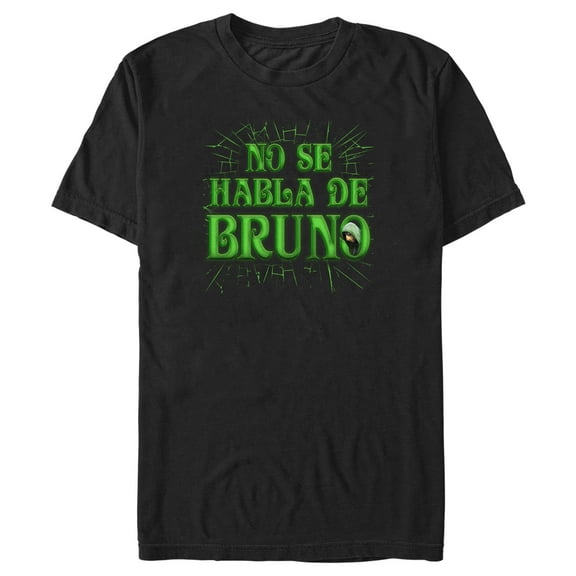 Men's Encanto No Se Habla De Bruno Green Text Graphic Tee Black 2X Large