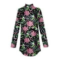 thumbnail image 5 of TQWQT Mock Turtle Necks Tops for Women Plus Size Floral Printed Tunic Top Long Sleeve Loose Fit Shirt Fall Turtleneck T Shirts Trendy Curved Hem Graphic Tee Hot Pink 2XL, 5 of 5